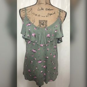 Cute flower spaghetti strap blouse